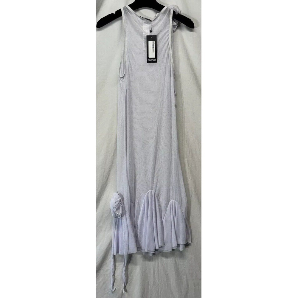 Boohoo Women's White Chiffon Beach Dress Cover Up Medium NWT - Picture 4 of 7